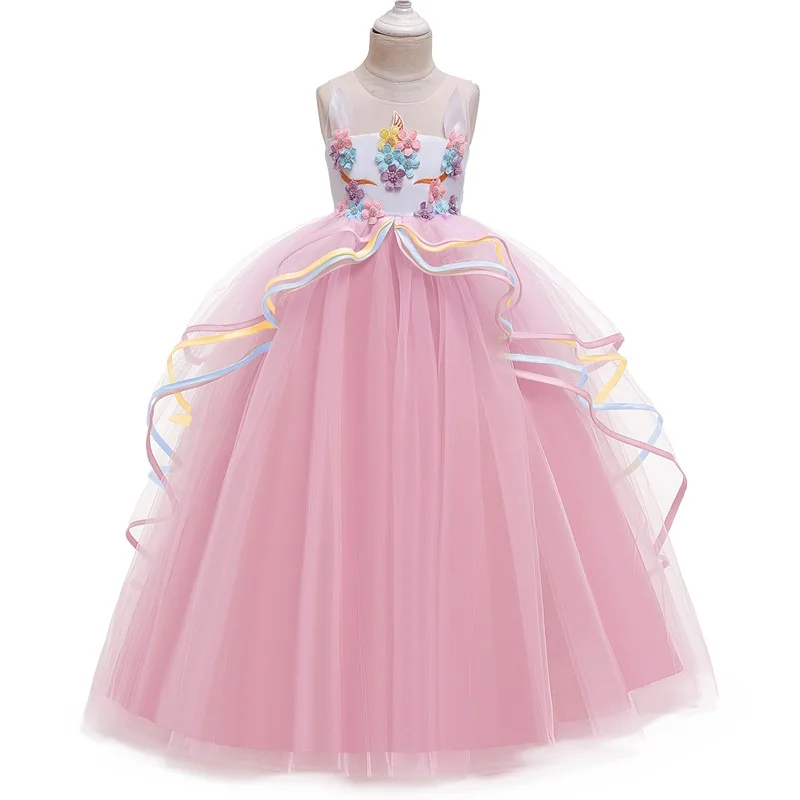

Formal Elegant Teenager Lace Girls Dress Kids Dresses for Girls Wedding Party Dress Long Prom Gown Vest Sash Dress For Girls 14Y