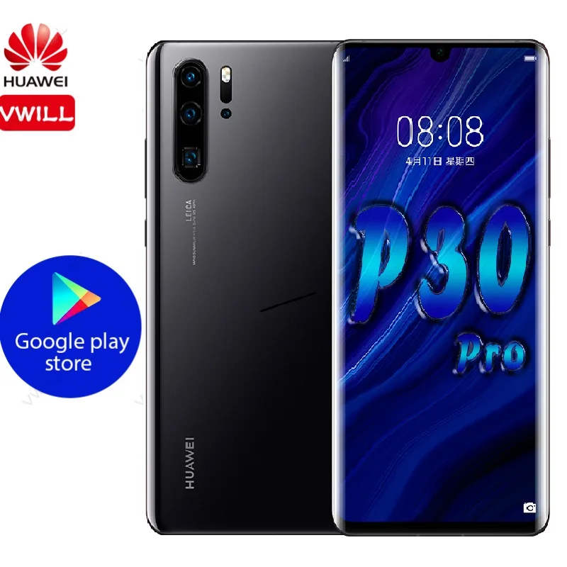 Мобильный телефон huawei P30 Pro, 6,47 дюймов, Kirin 980, четыре ядра, Android 9,1, экран, отпечаток пальца, 40 Вт, SuperCharge GPU Turbo 3,0