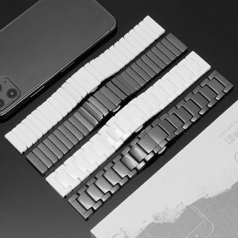 Ceramic Watch band For Huawei Watch GT 2 Strap quick release bar watchband 16mm 18mm 20mm 22mm watch bracelet white black color