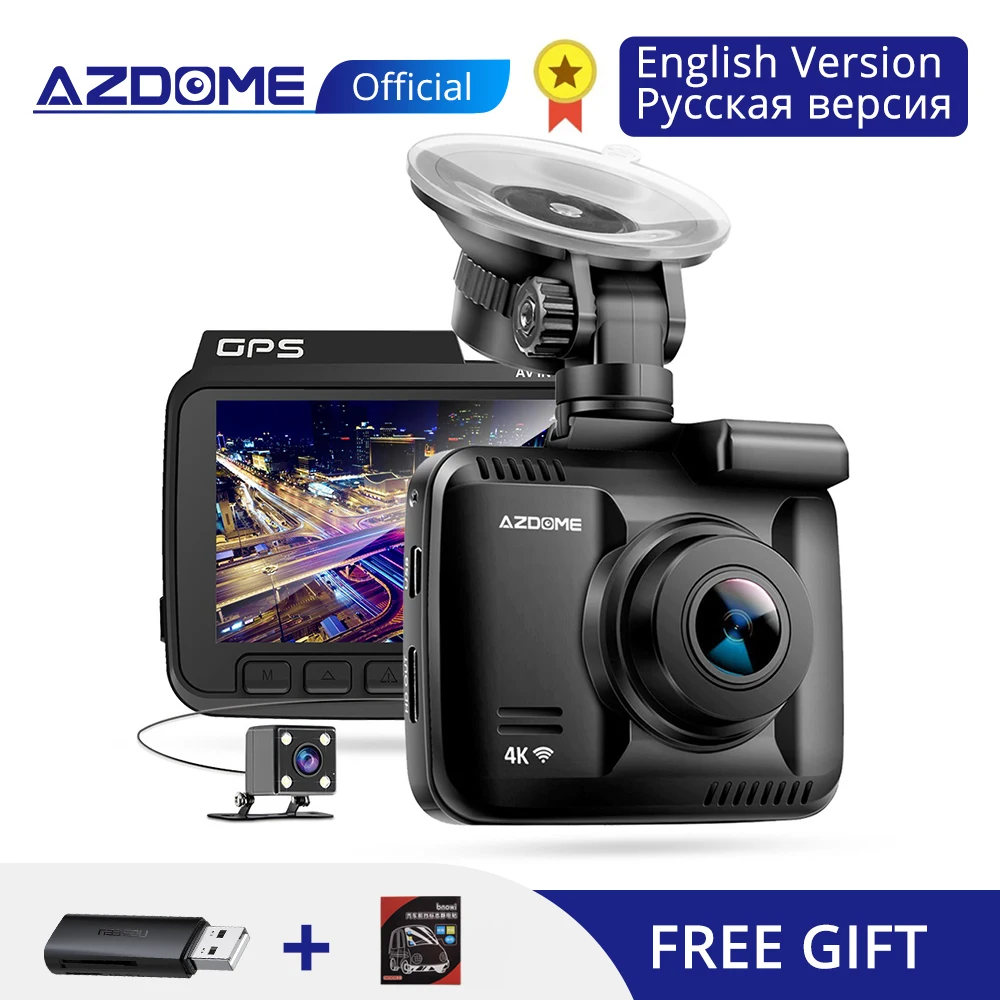 Оригинальный AZDOME Dash Cam GS63H 4K Встроенный gps скорость WiFi Автомобильный
