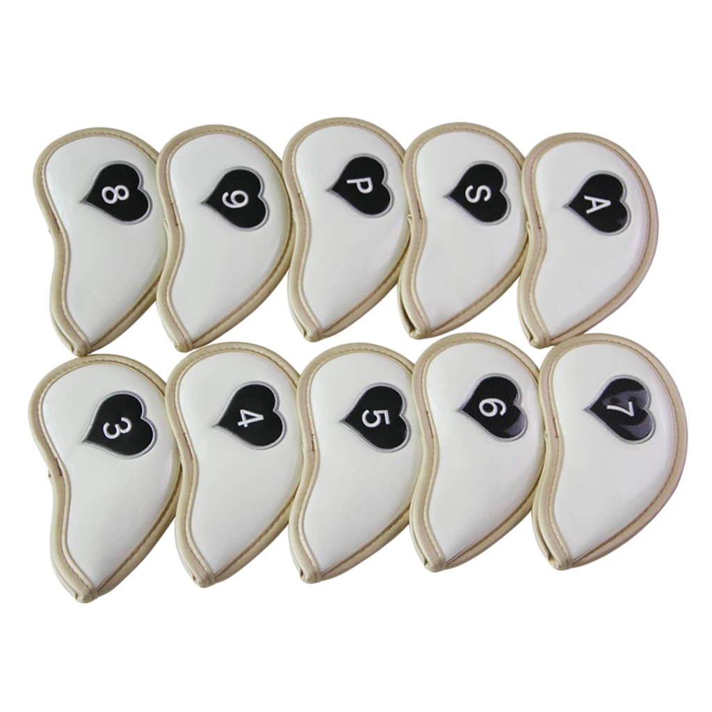 

20x PU Leather Golf Club Head Cover 3/4/5/6/7/8/9 / A / S / P / Golf Iron Head Protector Headcover