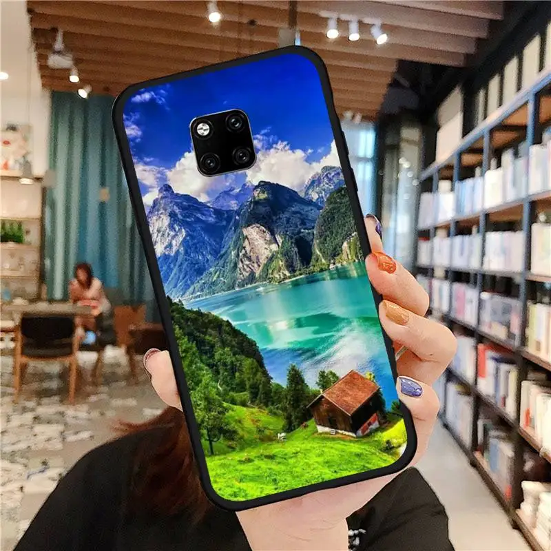

natural scenery lake Snow Phone Case For Huawei Mate 9 10 20 Pro lite 20x nova 3e P10 plus P20 Pro Honor10 lite