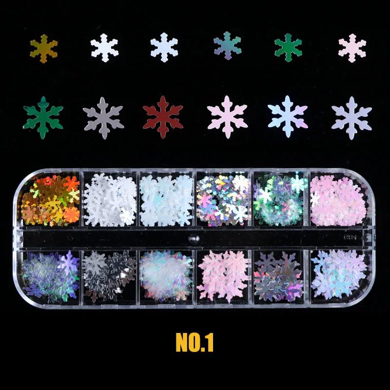 Блестящая Снежинка ногти блестки форма Микс дизайн ногтей акриловый гель