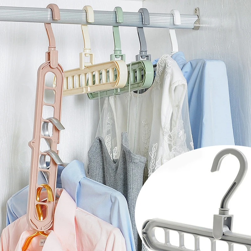 

9 Holes Clothes Hanger Belt Silk Scarf Tie Storage Hangers Closet Wardrobe Organizer Space Saving Dorms Home Laundry Drying Rack