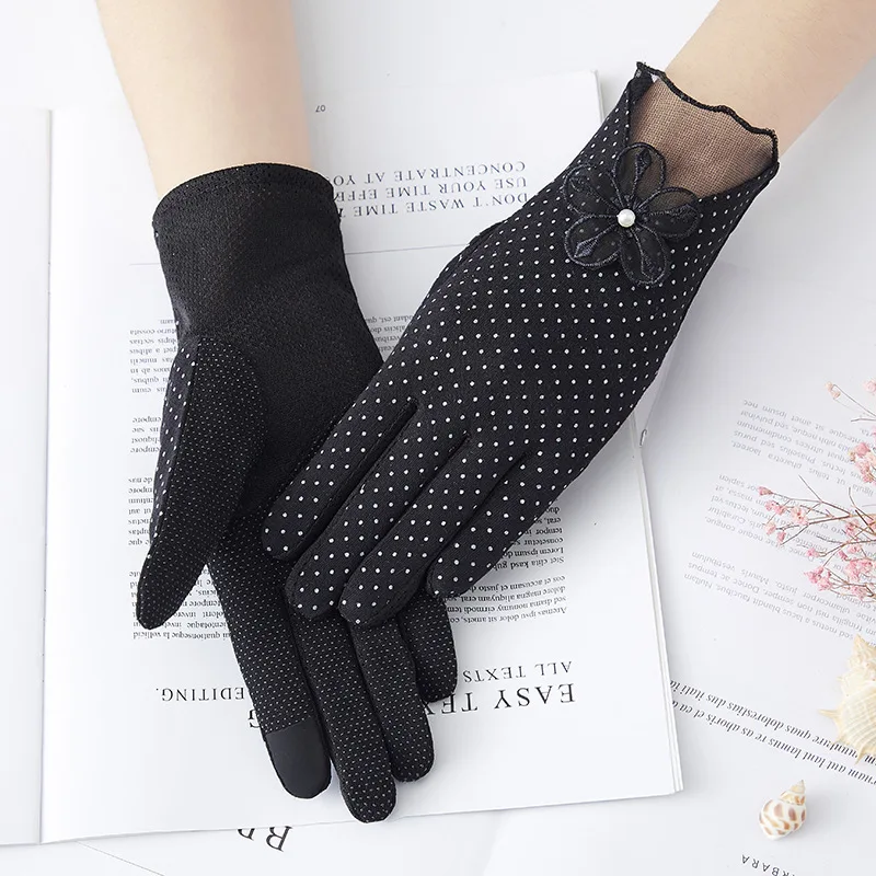 

Women Summer Sun Protection Lacework Outdoor Breathable Finger Driving Gloves Spot Non-slip Touch Screen Ladies Gloves