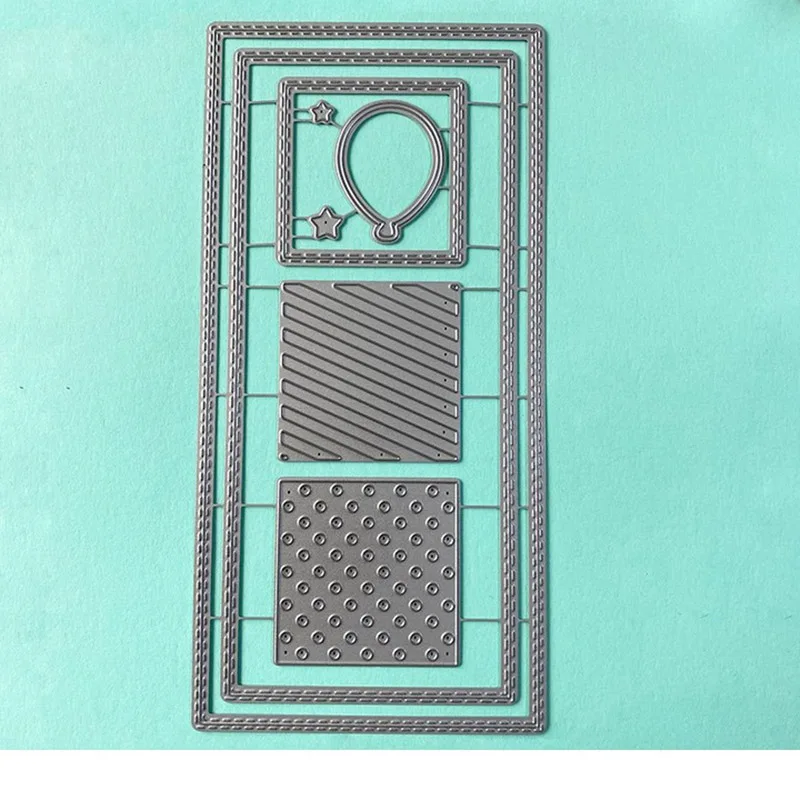 

Balloon twill background rectangular small circle pattern metal die cutting 2021 new diy die molds scrapbooking paper making cut