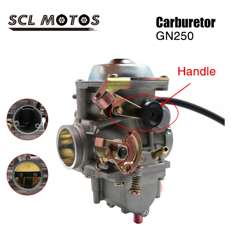 

SCL MOTOS Motorcycle Handle Choke GN250 Carburetor With Adapter For SUZUKI GN250 GN 250 250QY Carburador Carb Parts PD34 34mm