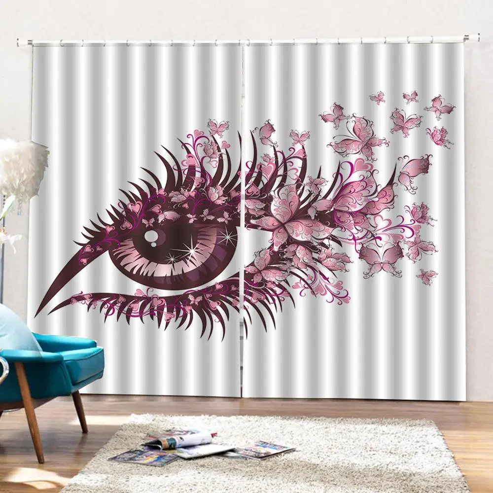 Занавеска бабочка под заказ женские глаза с бабочками тушь для ресниц глаз