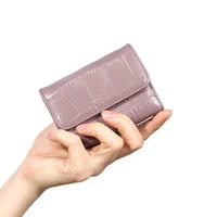 8pcs lot crocodile hologram leather credit card holder purse with rfid protector small zip around women walletn