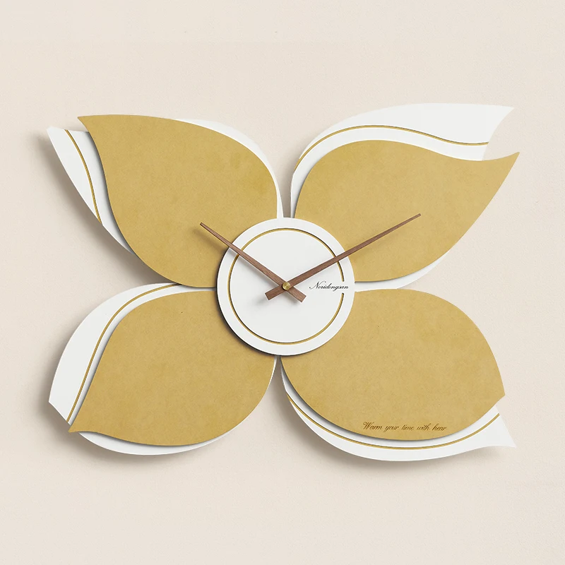 

Nordic light luxury clock creative wall clock art simple modern living room background wall decoration wall hanging 62X47 CM