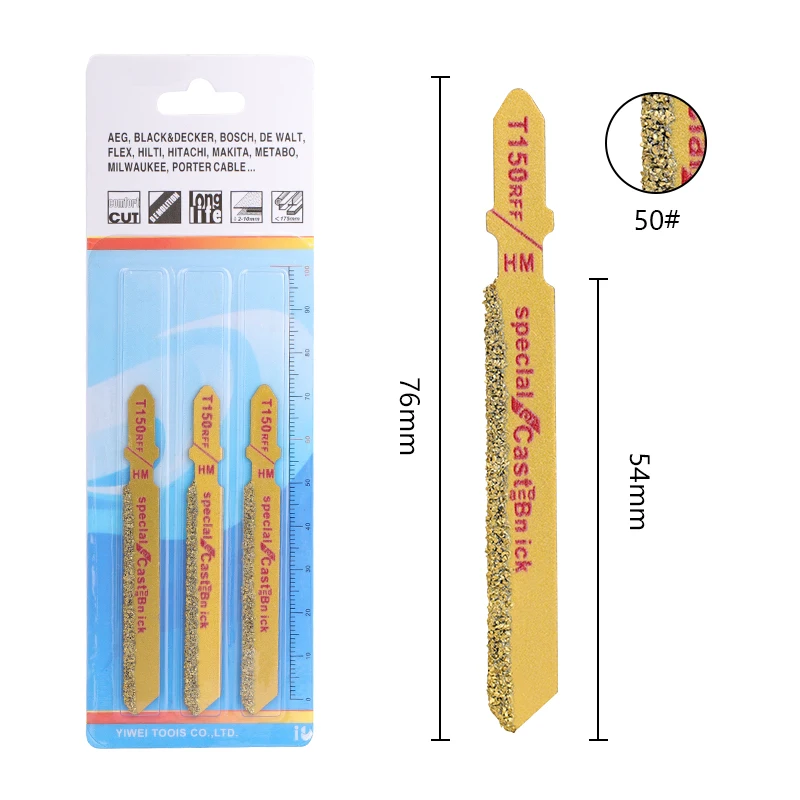 

CMCP алмазное лезвие для сабельной пилы 3 шт., зернистость 50, T-хвостовик