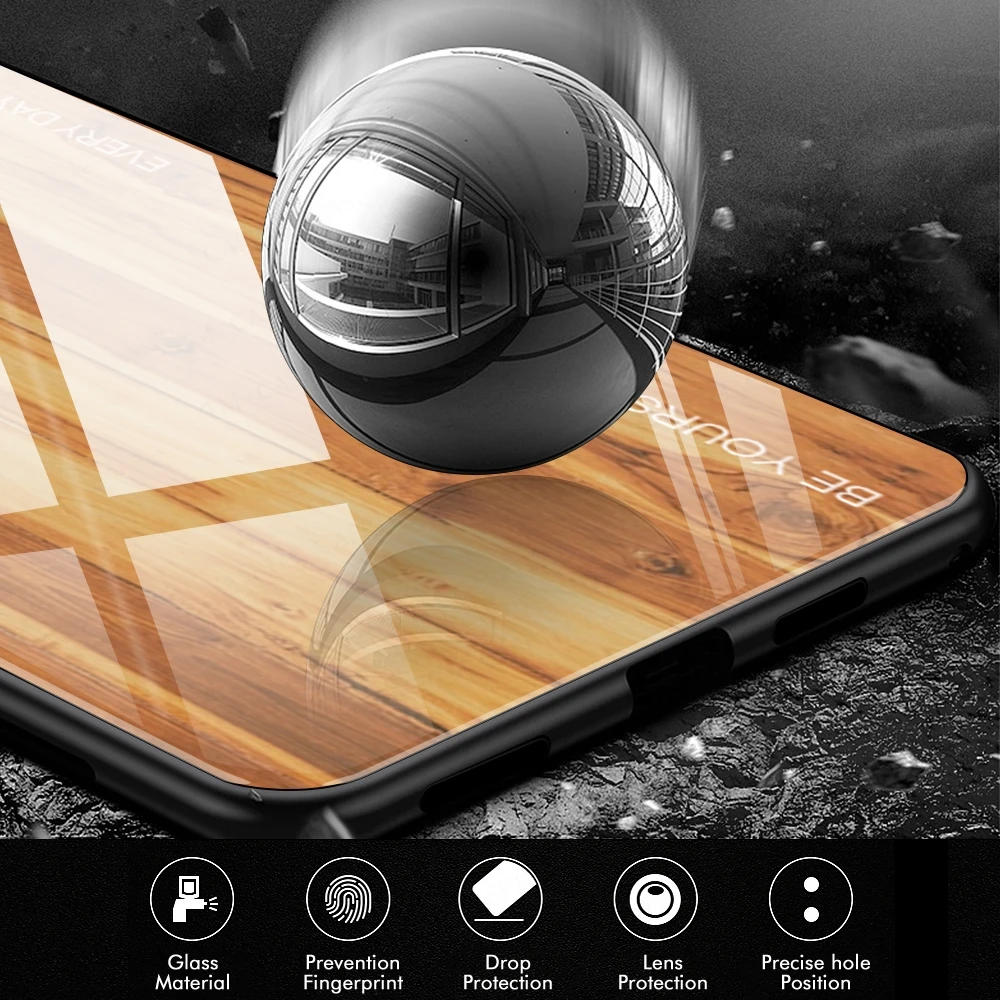 

Wood Grain Phone Case For Redmi Note 10 K 40 Pro Max Tempered Glass Cases For Xiaomi Mi 11 Protective Hard Back Cover Cape Coque