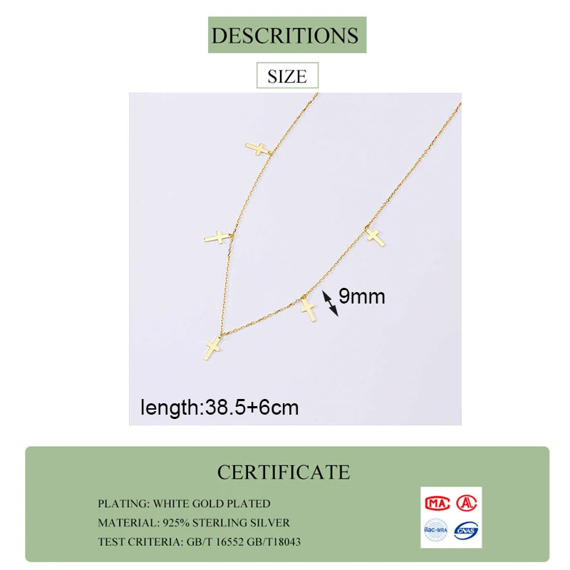 

VIVILADYINS 925 Sterling Silver Tassel Round Disc Geometric Star Cross Pendant Women Choker Necklaces Female Party Fine Jewelry