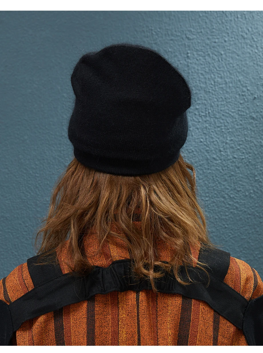 Female Beanies Rabbit Hair Winter Hats For Women Casual Autumn Knitted Beanie Girls New Fashion High Quality Soft Wool Hat