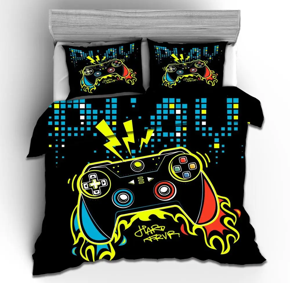 

2021 Fashion Bedding Set 2/3pcs 11 Patterns 3d Digital Gamer Printing Duvet Cover Sets 1Quilt Cover + 1/2 Pillowcases US/EU/AU