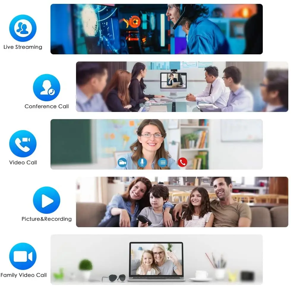 

Webcam 1080P 720P 480P Full HD Web Camera Built-in Microphone USB Plug Web Cam For PC Computer Mac Laptop Desktop YouTube Skype