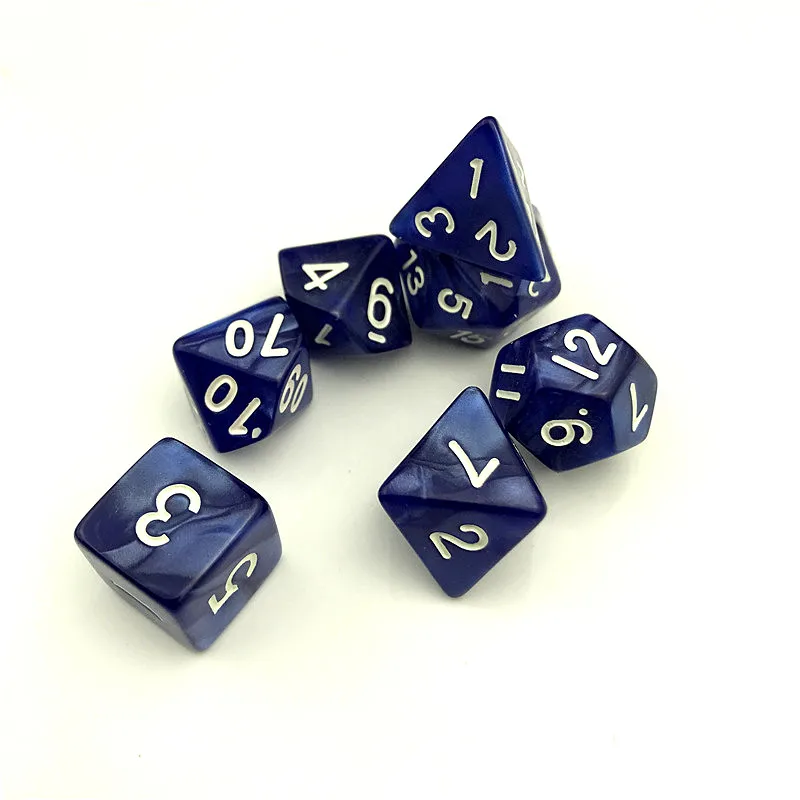 7 шт./компл. кости D4-D20 многосторонний игральные кости 9 видов цветов Настольный полиэдральный набор акриловых Пластик детский набор игрушек