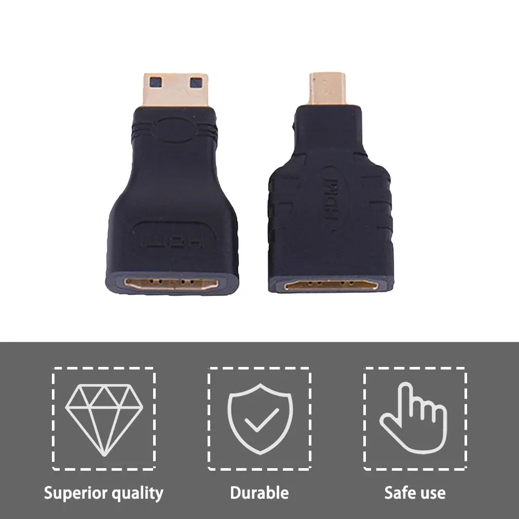 

HDMI-compatible for Micro HDMI-compatible + HDMI-compatible to Mini Gold Plated Converter HD Connector Free shipping