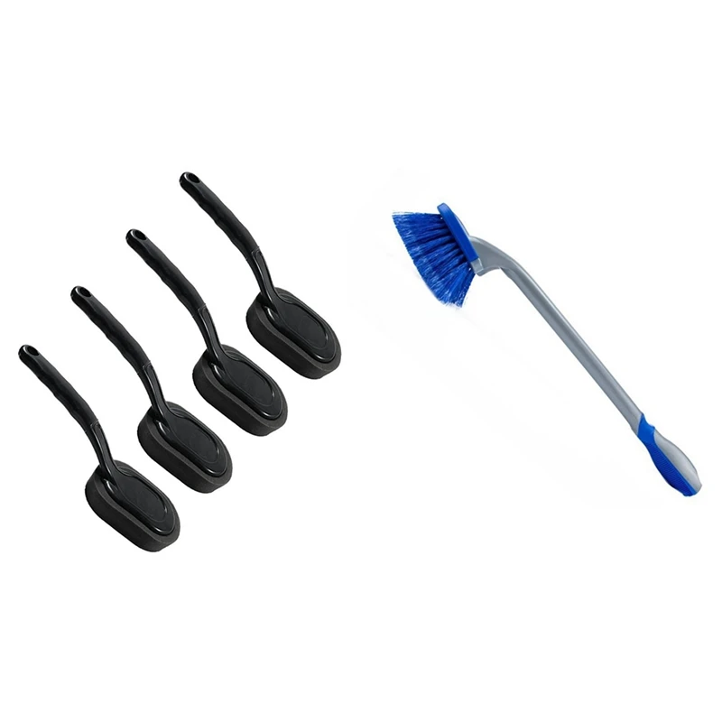 

4 шт. восковая щетка для автомобильных шин, губчатая Щетка с длинной ручкой и 1 шт. щетка для чистки колес автомобильных шин с длинной ручкой