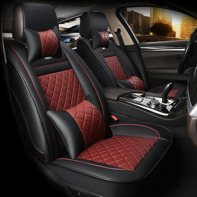 Кожаные чехлы для автомобильных сидений HLFNTF Volkswagen vw passat b5 6 polo golf 4 tiguan jetta t5