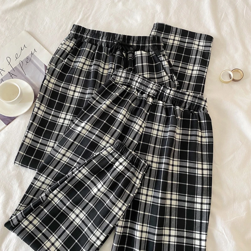 Женские клетчатые брюки JMPRS с высокой талией черные белые модные женские