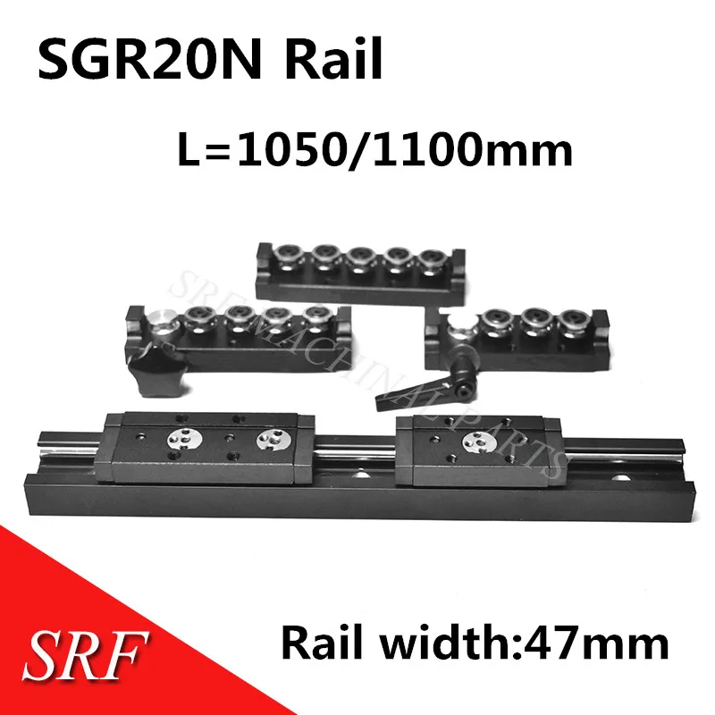 

1pcs Dual-axis linear guide SGR20N L=1050/1100mm +1pcs linear motion rail slide block SGB20N AXD linear guide for cnc machine