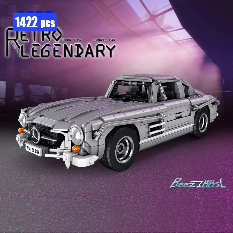 

New Technical Classic Sports Car 300SL Gullwing Building Blocks Model MOC-59792 City Racing Bricks Assembling Toys for Boys Gift