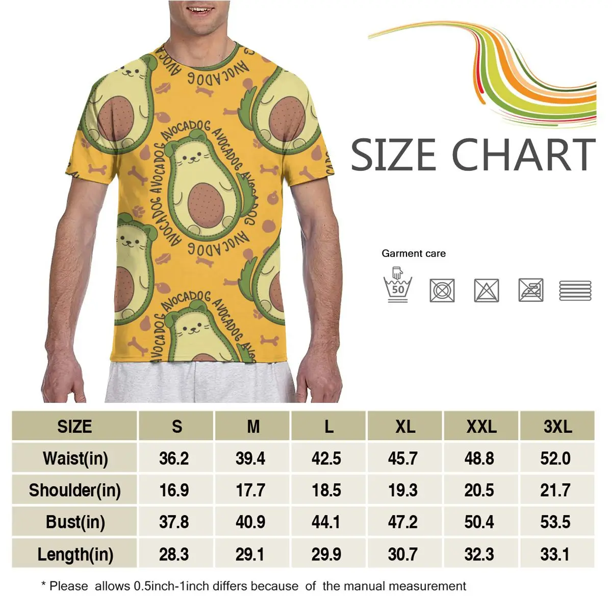 

2020 Men T Shirt T-Shirt Summer Tops Tees Crew Neck tshirt Men Short Sleeve Shirt Cartoon Avocado Dog With Separate