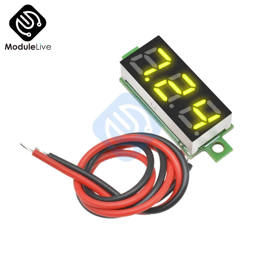 Цифровой вольтметр красный синий желтый зеленый 0 28 дюйма постоянный ток 3 5 30 в