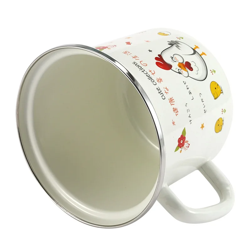Большая кружка эмалированная миска для еды лапши быстрого приготовления милая