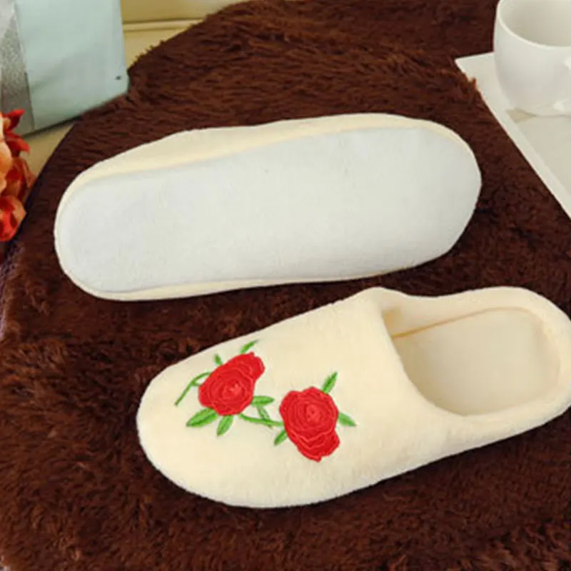 

Women Men Classic Warm Flower Slipper Indoors Anti-slip Winter House Shoes Home Indoor Non-slip Warm Cotton Shoes Slippers Shoes