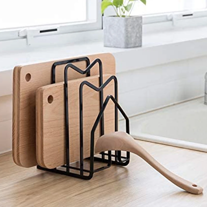 

Cutting Board Rack Pot Lid Holder,Chopping Board Organizer Holder,for Cookware Storage,Freestanding Stand for Pans