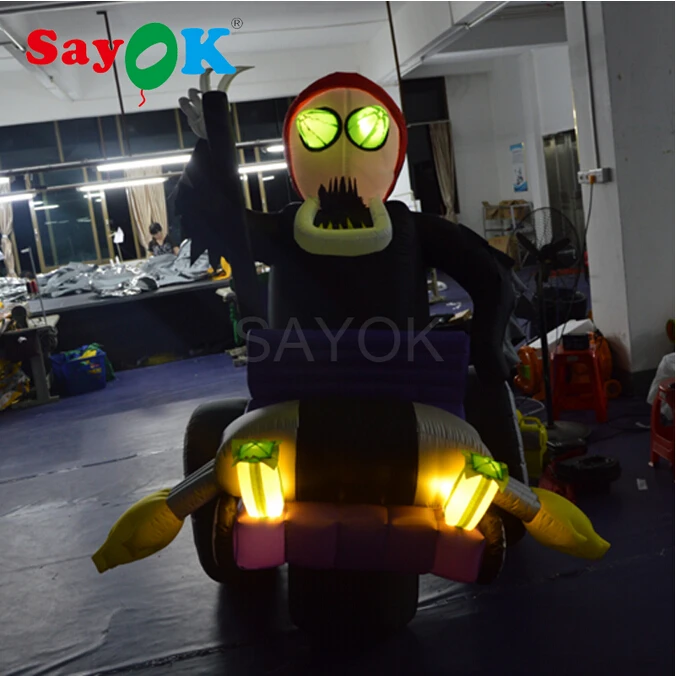 

4.92ft Yard Lighted Halloween Skeleton Inflatable Haunted House for Sale Giant Inflatable Decoration