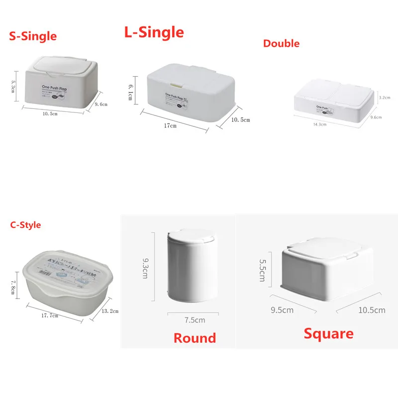 

Button Type Storage Box with Lid Portable Plastic Dust Proof Wipes Case Desktop White Floss Organizer Household Sundry Finisher