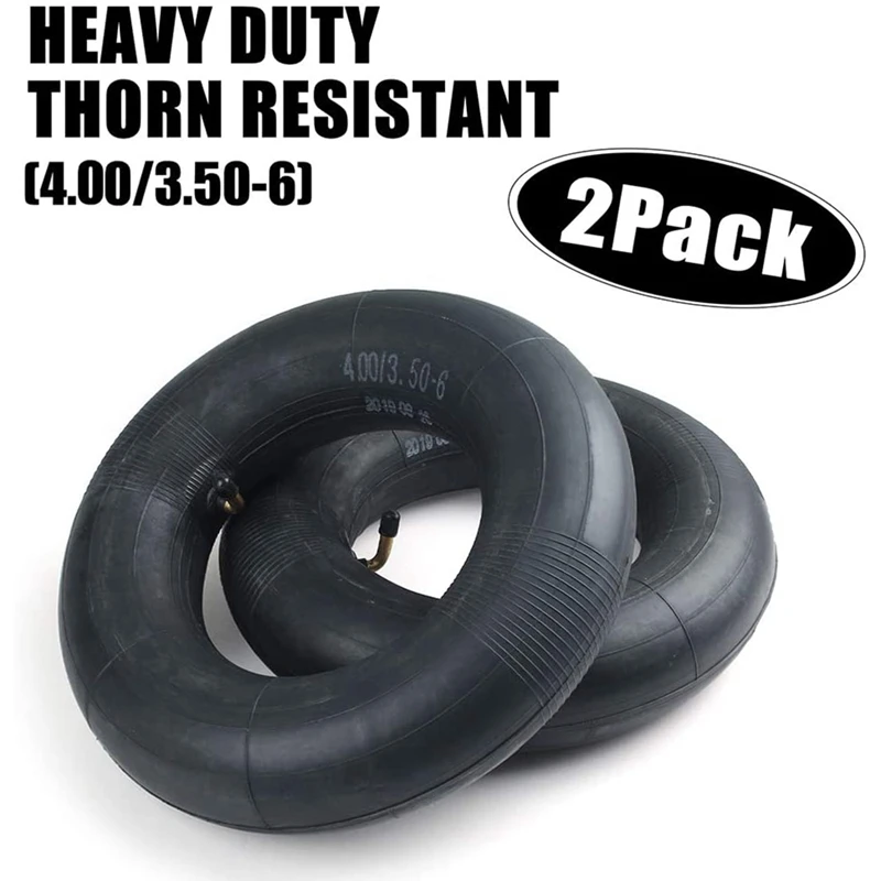 

4.00/3.50-6 Inner Tube Replacement with TR87 Bent Metal Valve for Wheelbarrows Snow Blowers, Wagons, Carts, Lawn Mowers