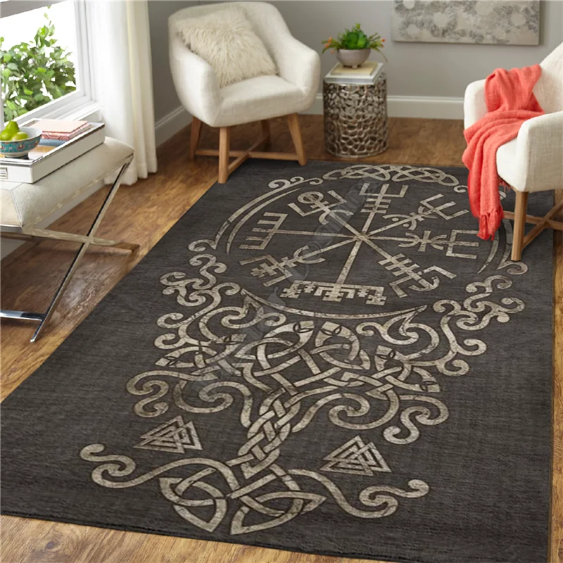 viking tattoo 3d printed carpet mat for living room doormat flannel print bedroom non slip floor rug 04 free global shipping