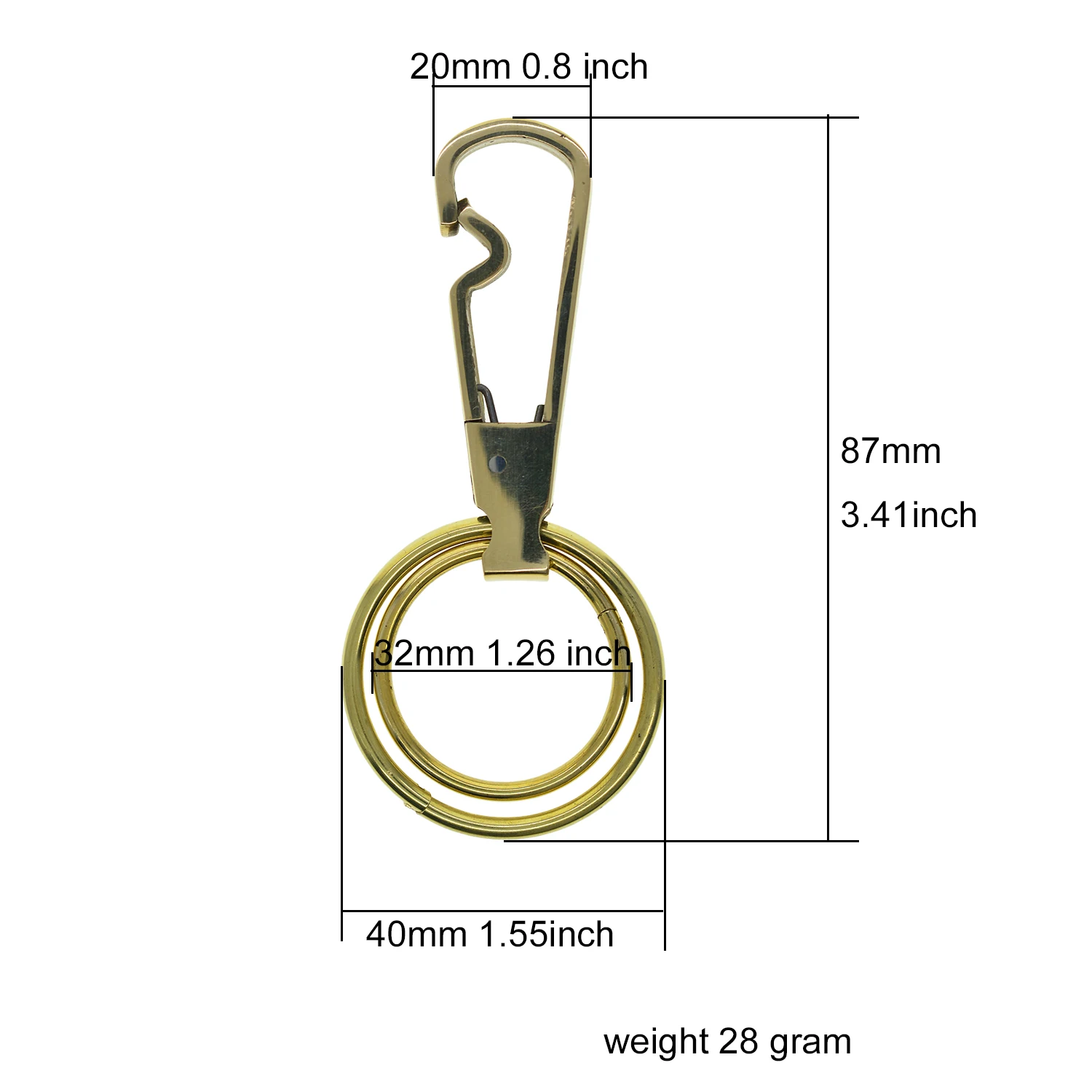 Твердая латунь легко открытым Весна Карабин Роскошные бизнес-брелок для ключей