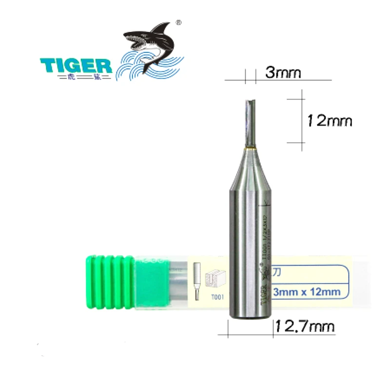 TIGER TCT биты две канавки прямые для древесины материал MDF твердая древесина CNC фрезы