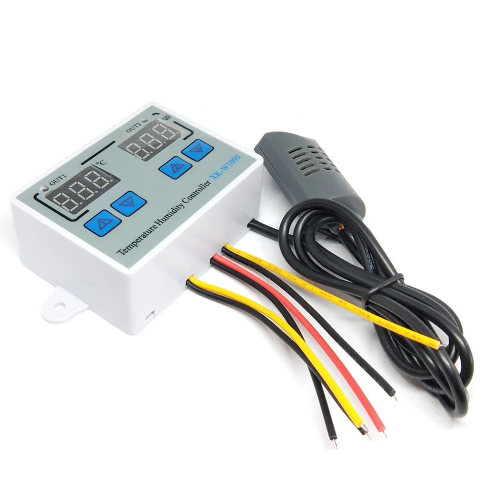 XK-W1099 AC110-220V двойной цифровой регулятор влажности воздуха домашний холодильник термостат Humidistat термометр гигрометр