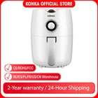 Многофункциональная фритюрница KONKA 2,5 л, безмасляная фритюрница для цыплят, здоровая фритюрница для пиццы, электрическая фритюрница с умным сенсорным ЖК-экраном