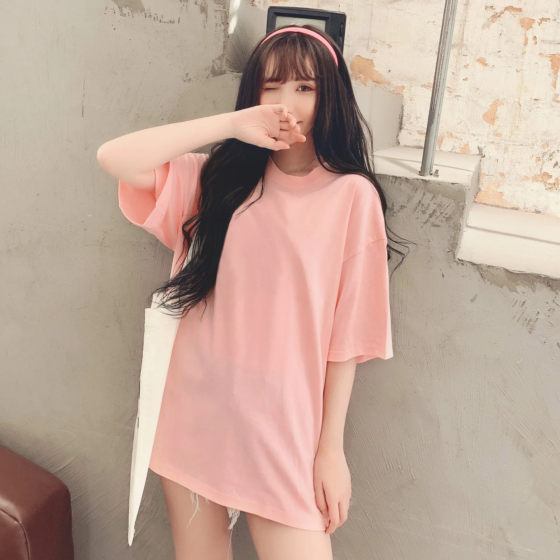 

T-shirt 2021 summer women's new pure cotton white short-sleeved T-shirt women's drop shoulder half-sleeved top GPZB6