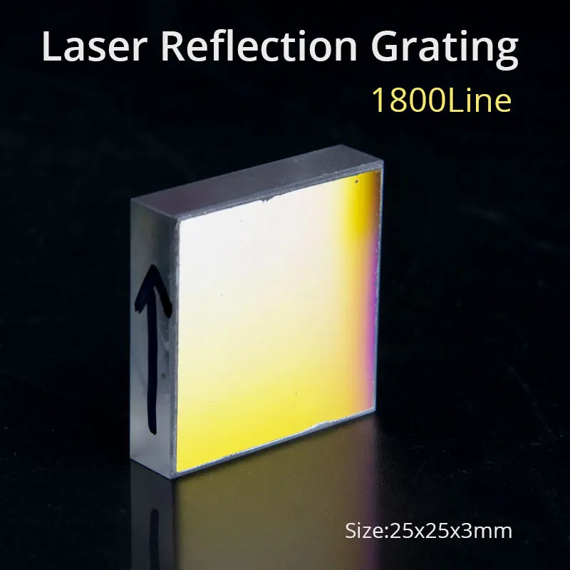 

25x25x3mm 1800 Lines K9 Optical Glass Laser Reflection Grating Light Spectral Decomposition Precision Optics Component