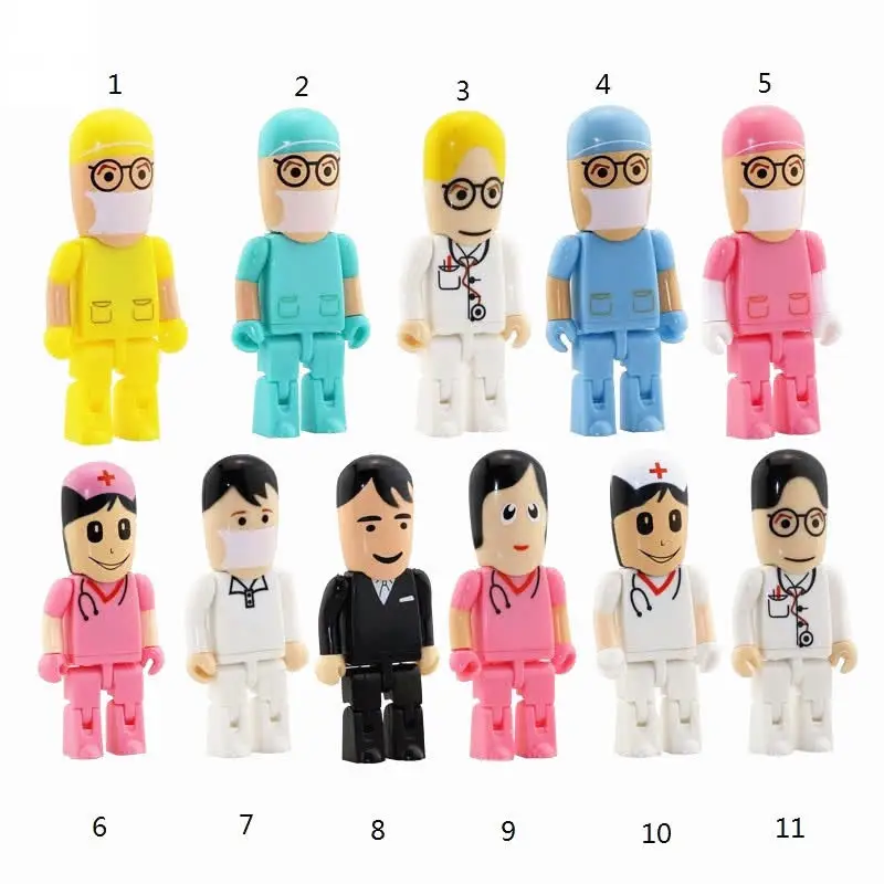 Больница мультфильм доктор игрушка серия USB флэш-накопитель 4 ГБ 8 ГБ ручка-накопитель 16 ГБ 32 ГБ 64 ГБ медсестры Флешка 128 ГБ usb флешка модный подарок