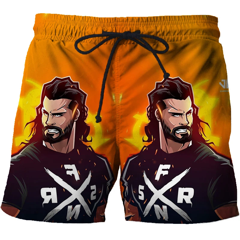 

3D printing World Wrestling Entertainment beach shorts surf shorts XL men's gym surfing swimwear men's trend art shorts