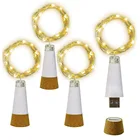 Светодиодные светильники-пробка, 2 м, 20 светодиодов, USB-зарядка, светильники в форме винных бутылок, медный провод, Сказочная Гирлянда для праздника, свадьбы, рождественской вечеринки