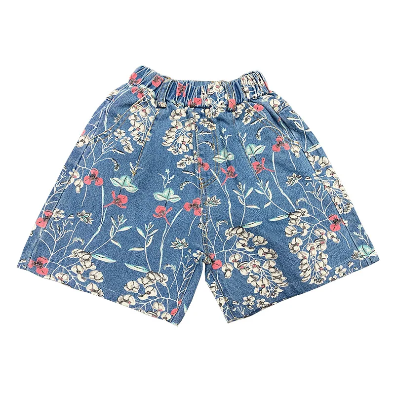 

Boys Summer Shorts 2021 New Children's Fashion Printing Denim Shorts for Teens Clothes Blue Loose Kids Casual Pants 8 10 Years