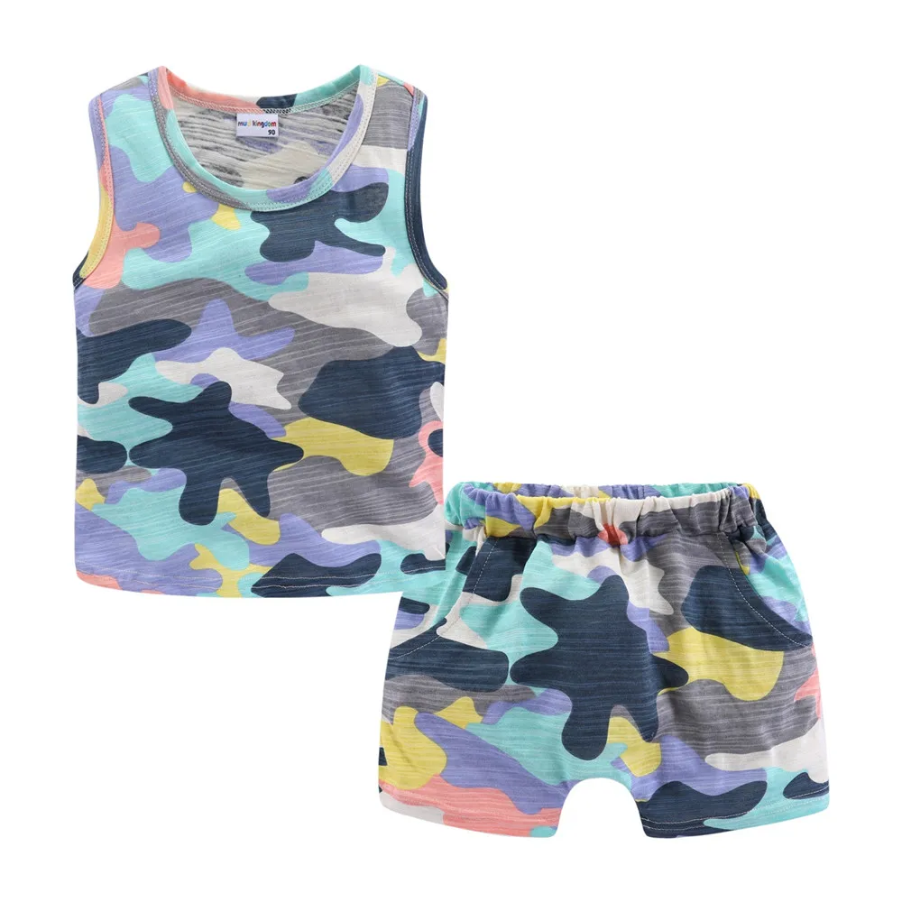 LittleSpring костюмы для мальчиков ясельного возраста камуфляжные хлопковые