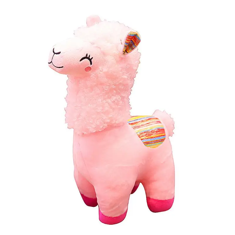

New 25cm Smile Stripe Alpaca Llama Plush Animals Toy Stuffed Doll Kids Toys Birthday Gifts