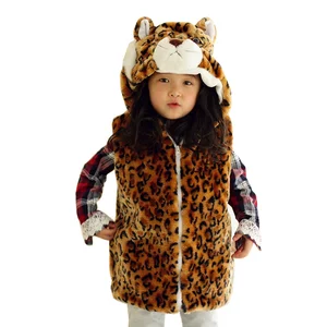 DOUBCHOW Cosplay Costume Animal Vest Children's Cartoon Leopard Winter Hooded 2017 Kids Girls Plush Outwear Coat Fleece Inside DOUBCHOW Cosplay Costume Animal Vest Children's Cartoon Leopard Winter Hooded 2017 Kids Girls Plush Outwear Coat Fleece Inside