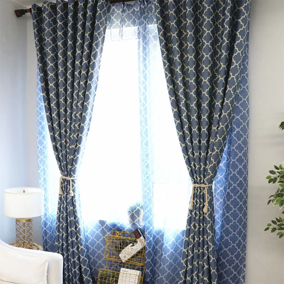 Затемняющие шторы с американским принтом для гостиной геометрические занавески